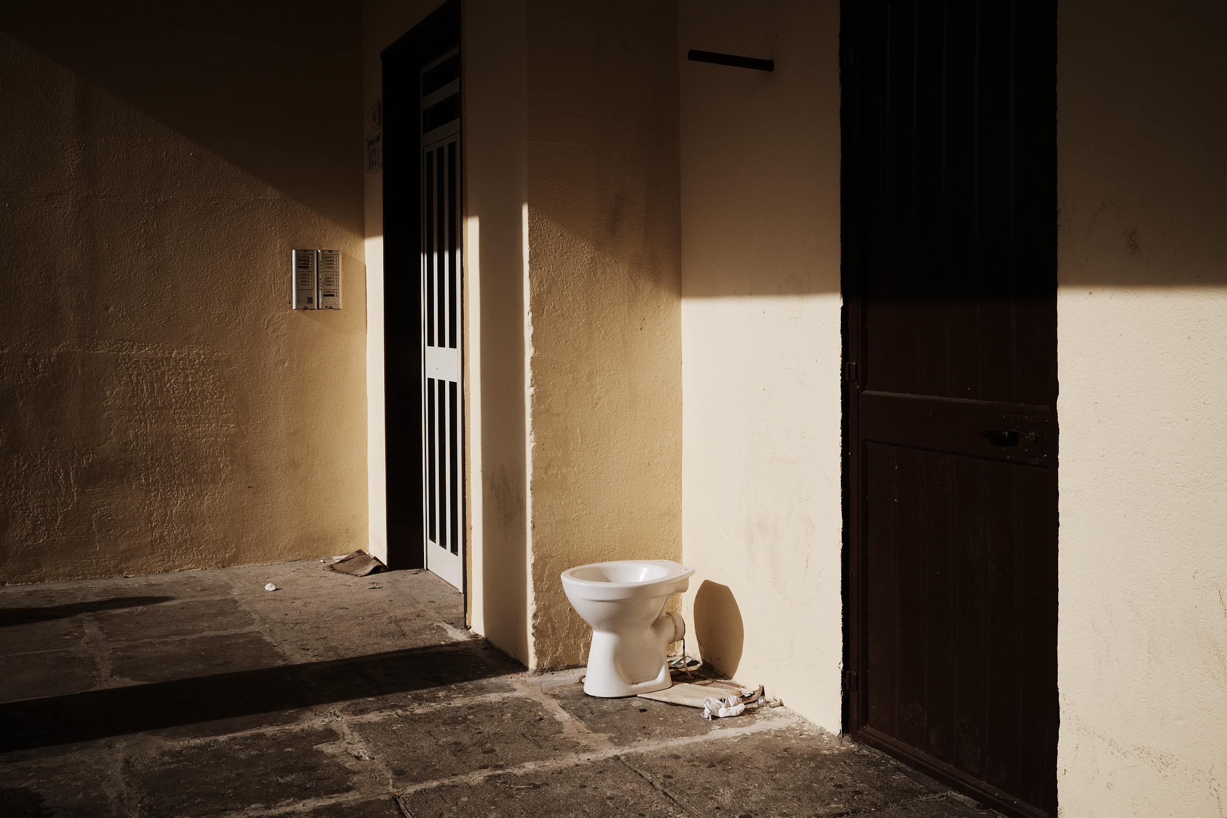 Environment of Instituto Case Popolari (Institute of Public Housing ICP) at Trapani-Milo, Sicily. December 2021