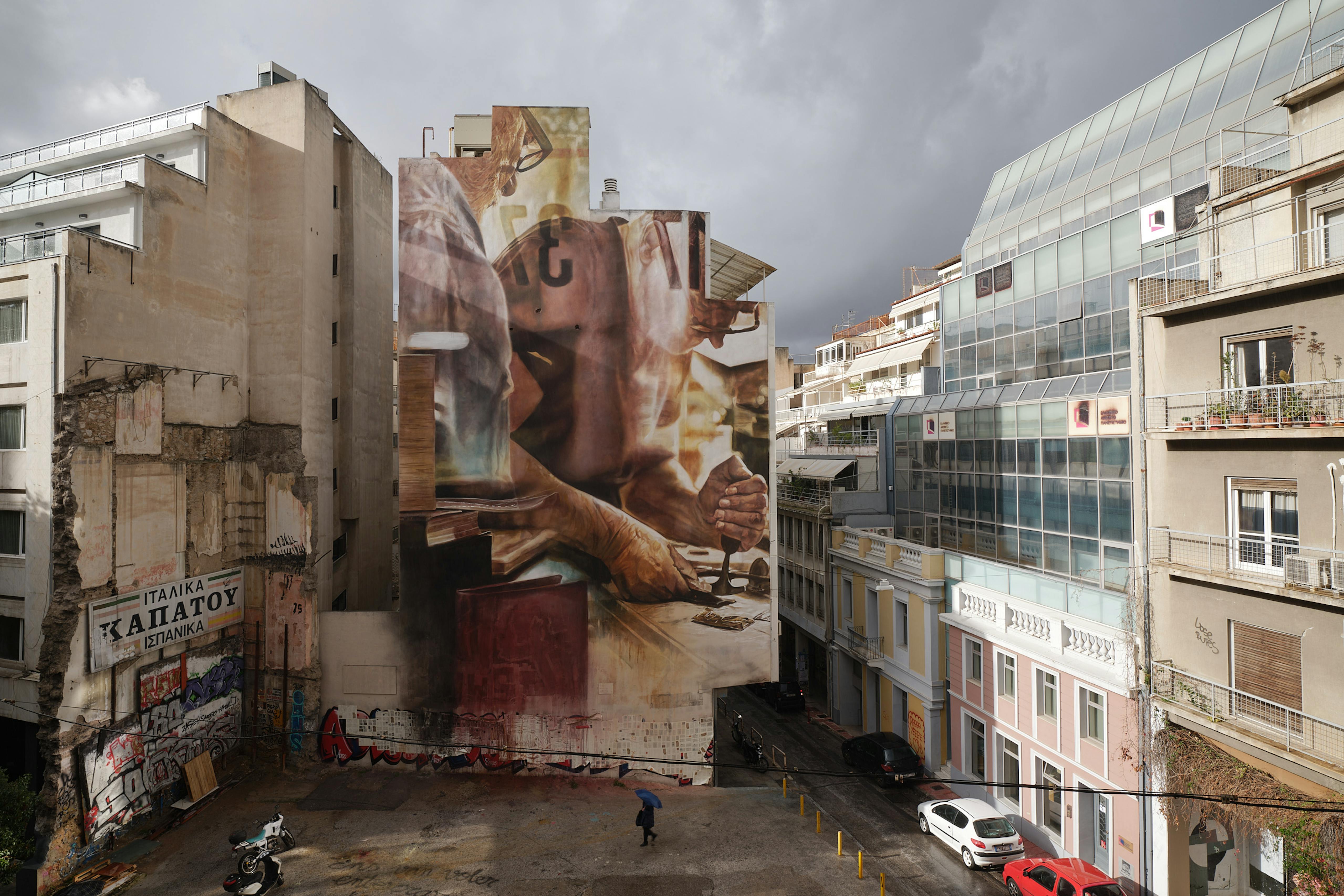Bookbinders in Exarcheia, Athens, Greece. December 2021