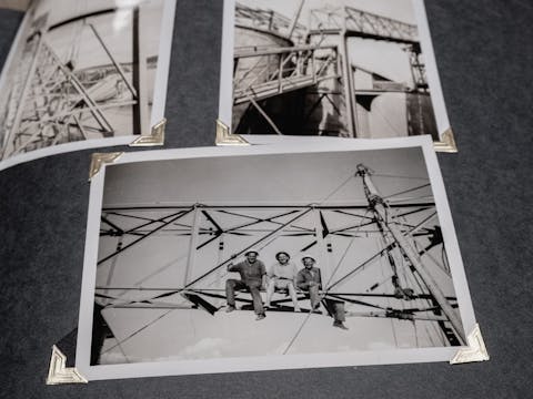 Jack Abbott pictured onsite in the 1950s Portland, NSW, Australia. May 2018 Photographs: Guido van Helten 