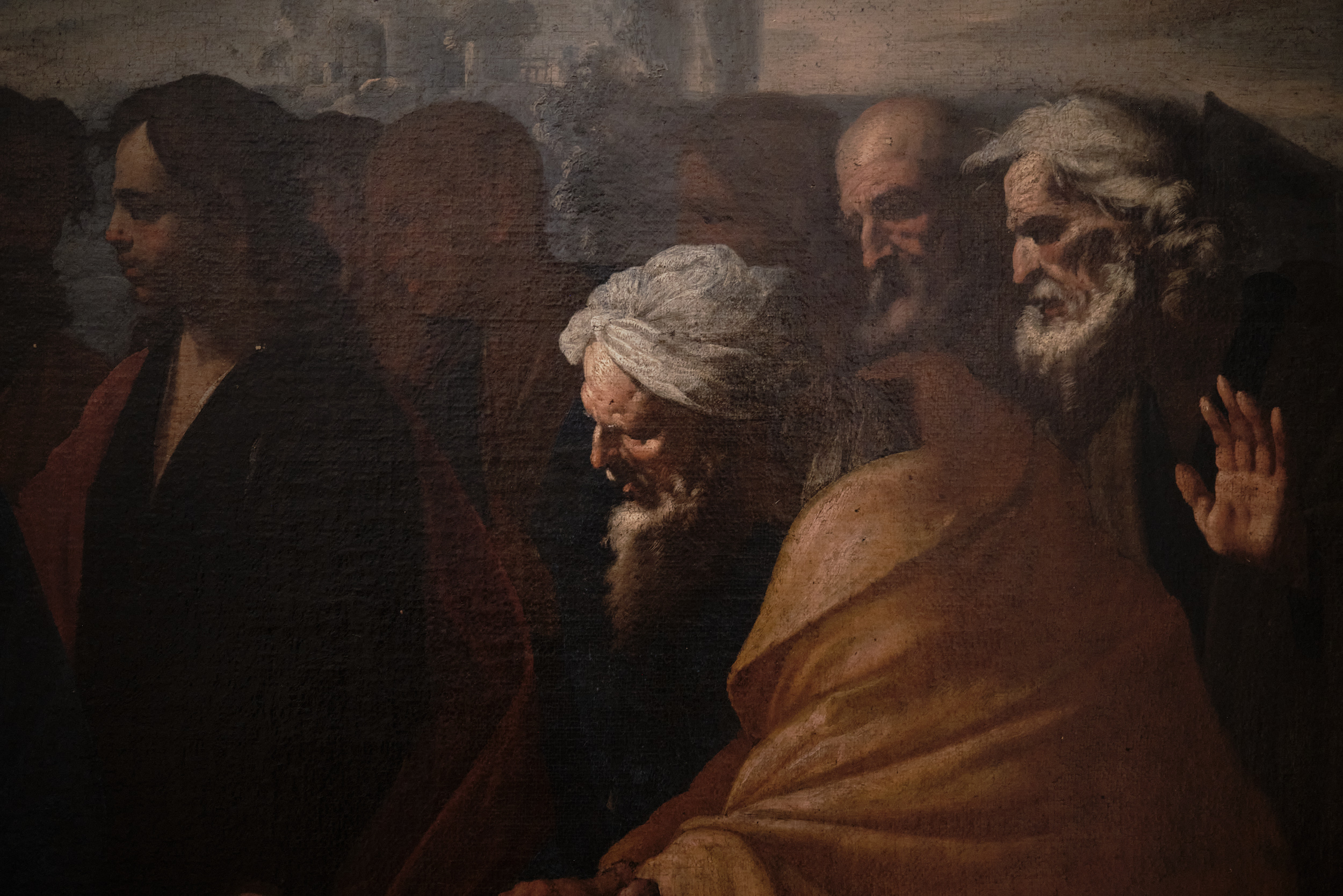 Detail of a painting at Museo Regionale Pepoli (Agostino Pepoli Regional Museum), Trapani, Sicily. December 2021