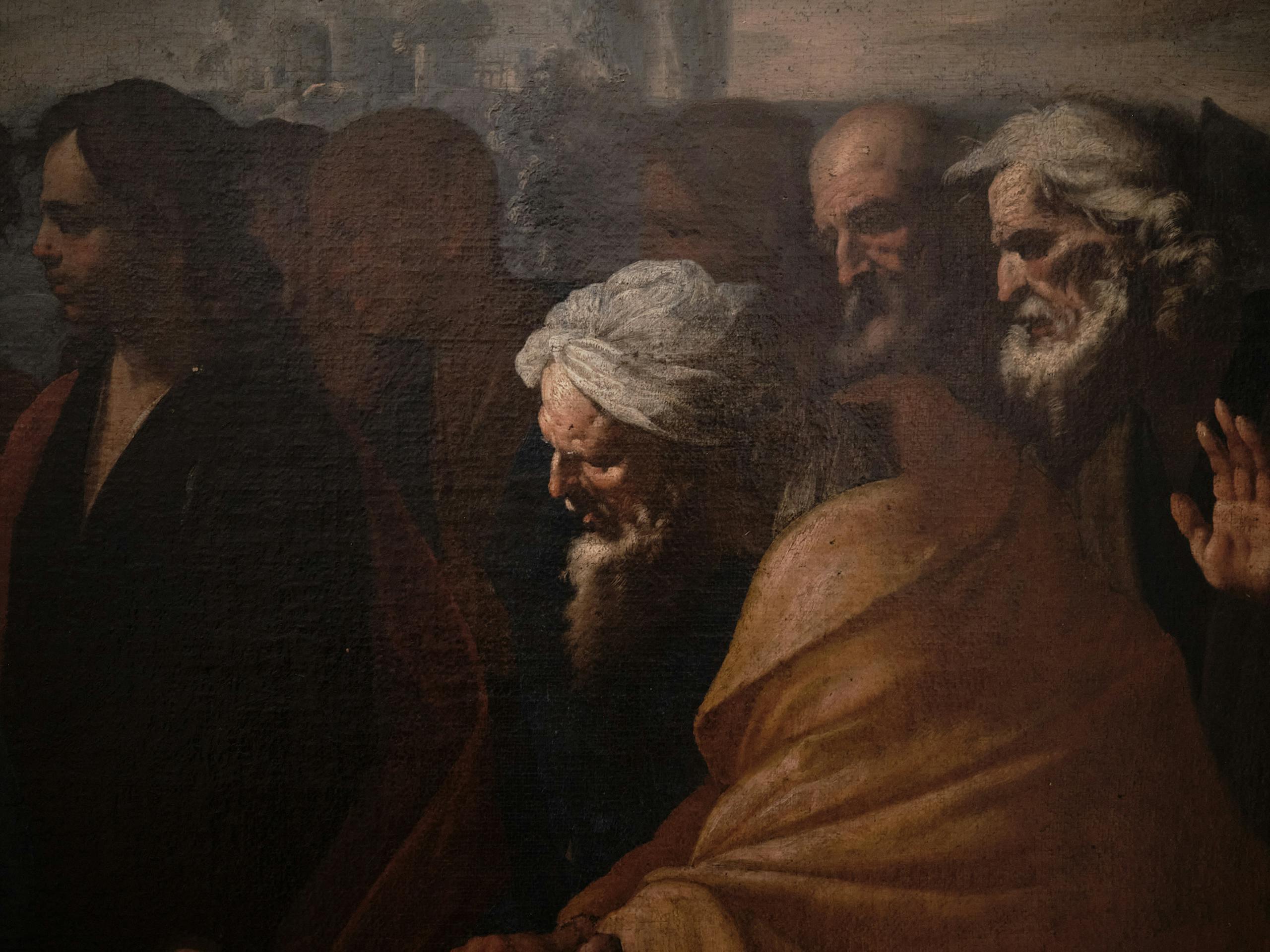 Detail of a painting at Museo Regionale Pepoli (Agostino Pepoli Regional Museum), Trapani, Sicily. December 2021