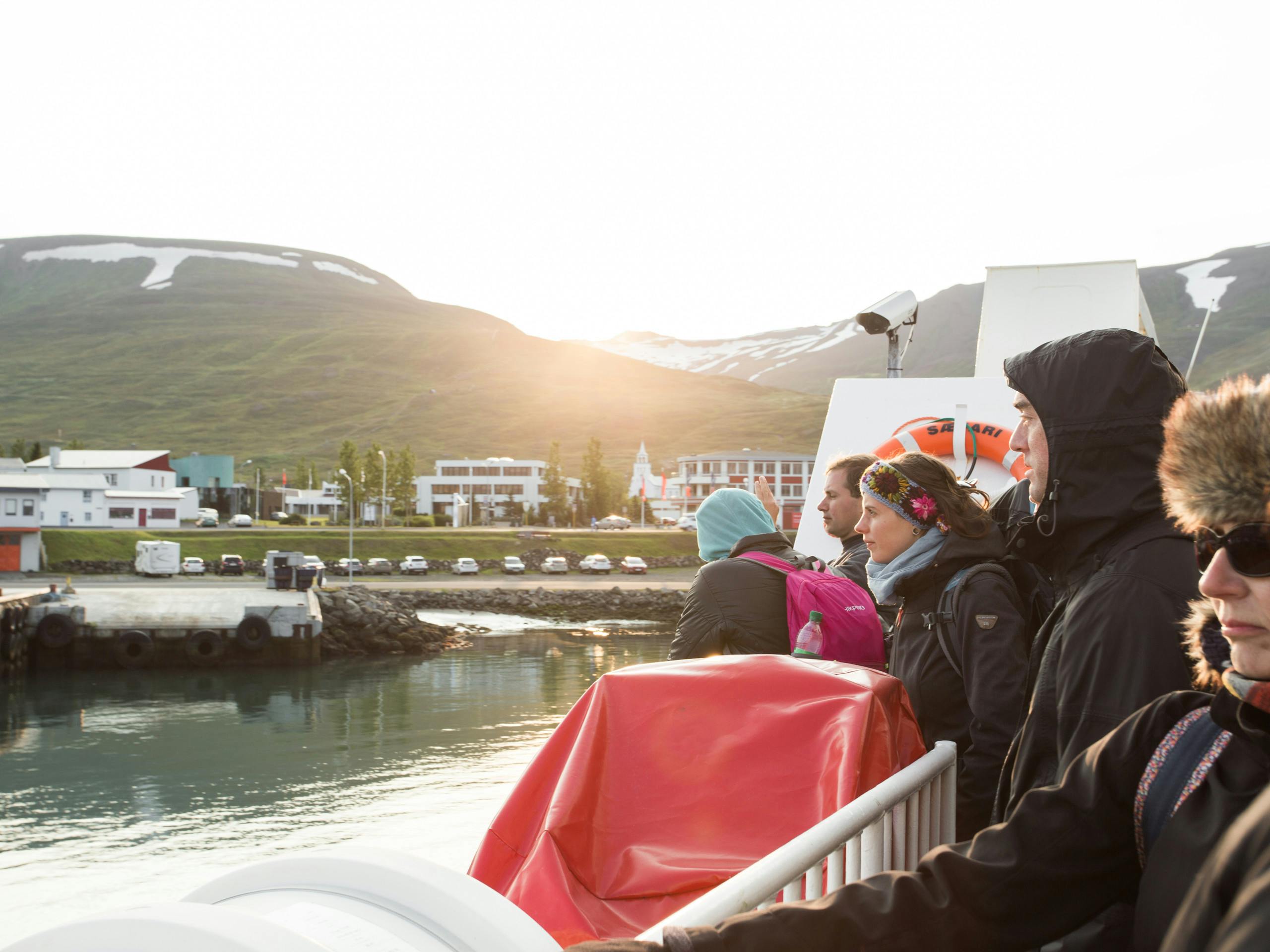 Saefari Ferry arrives back at Dalvik Iceland. August 2015 Photograph: Selina Miles