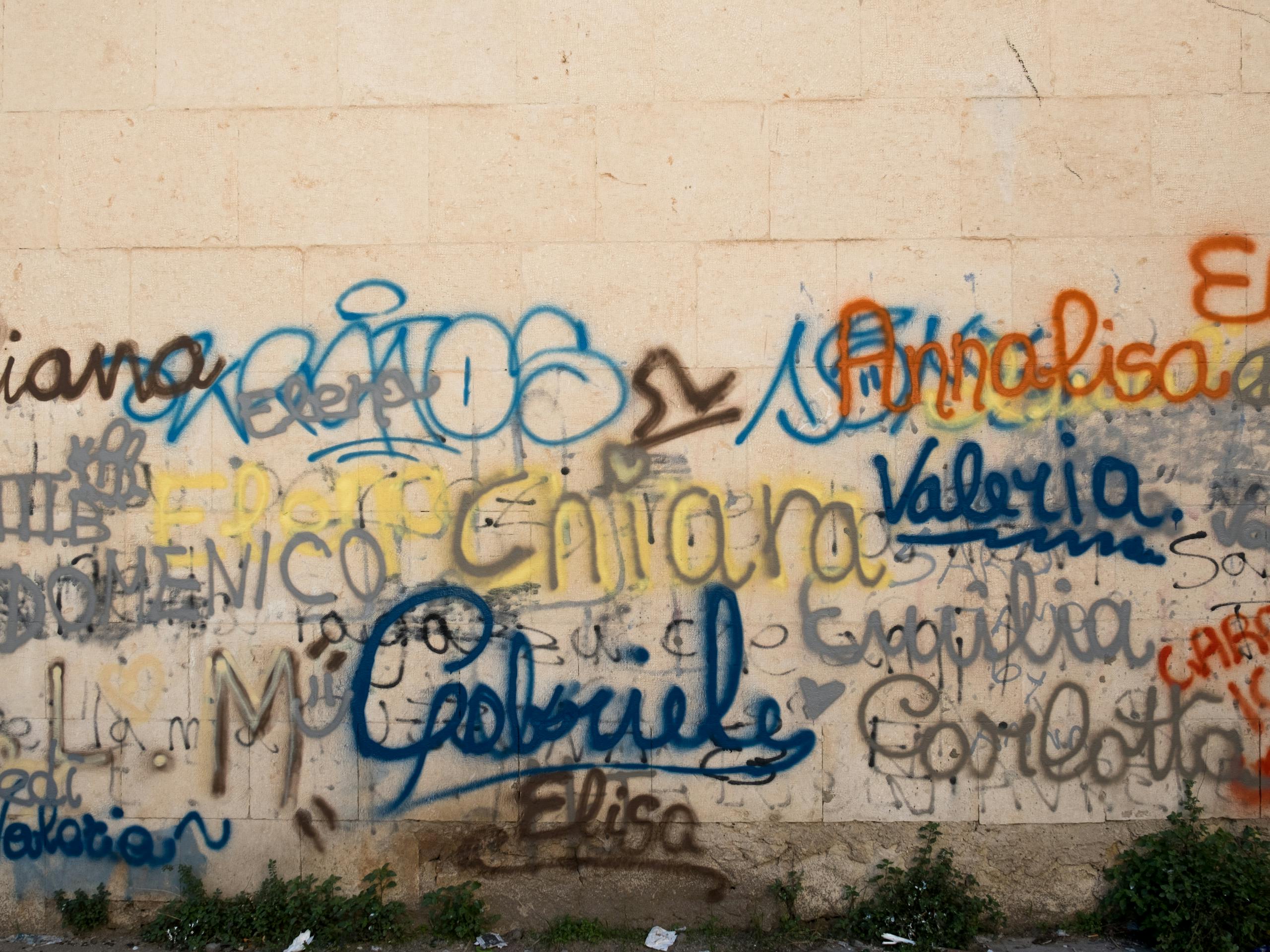 Students from Liceo Umberto Classico I addition to the Marsala. Ragusa, Sicily, Italy. October 2017 Photograph: Guido van Helten
