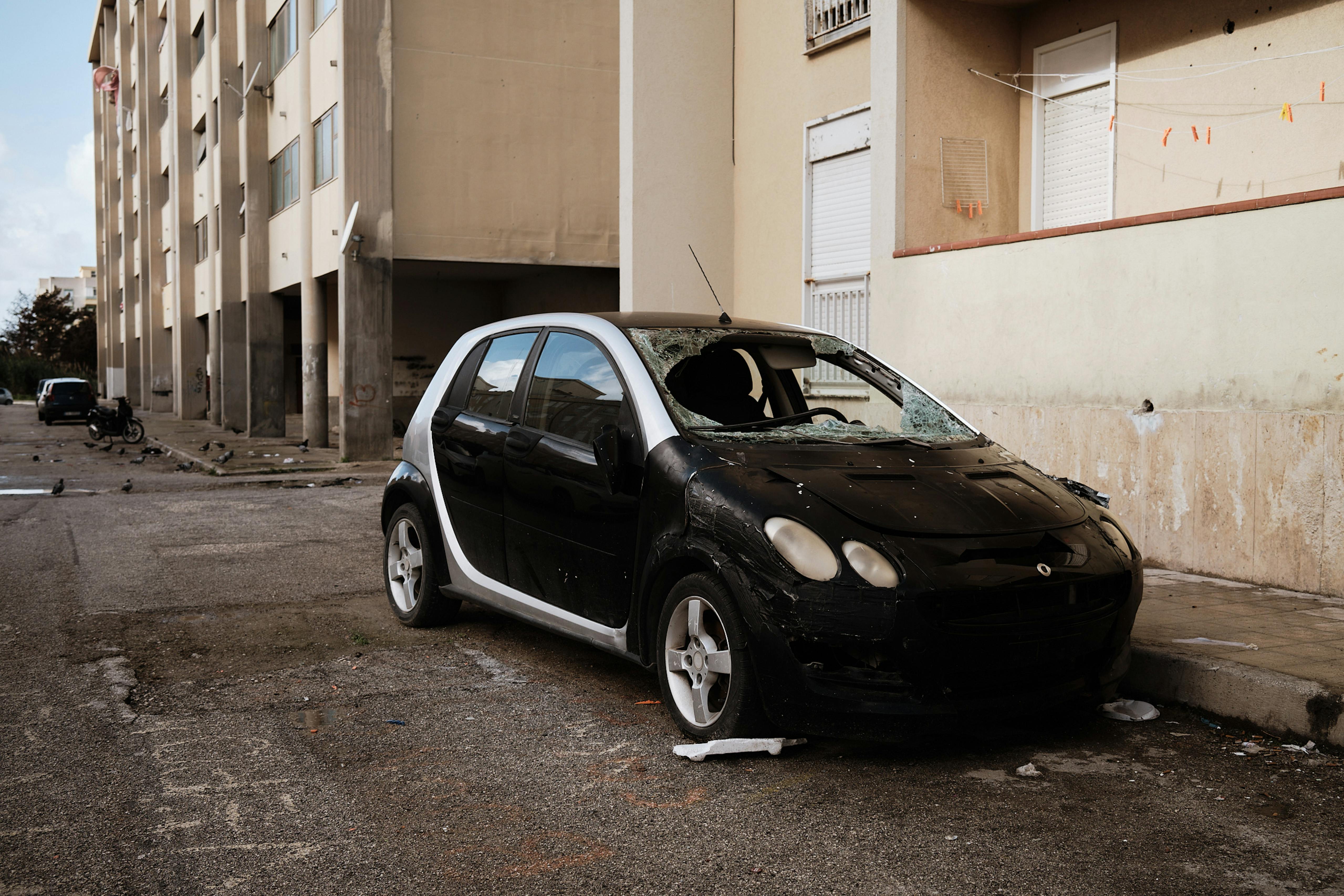 Instituto Case Popolari (Institute of Public Housing ICP) at Trapani-Milo, Sicily. December 2021