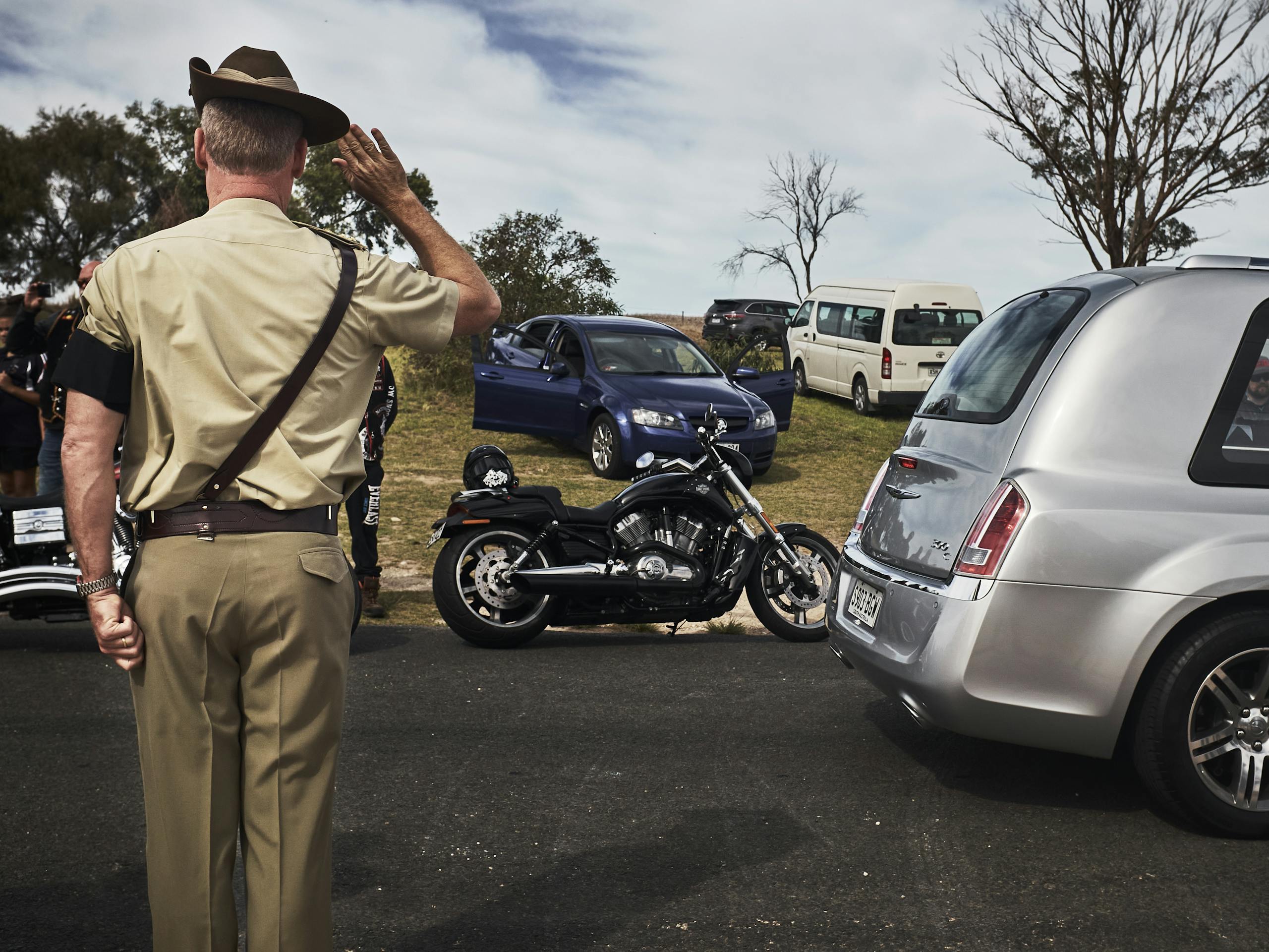 The remains of WWI veteran Private Miller Mack arrives Raukkan, South Australia. March 2017 Photographs: Guido van Helten