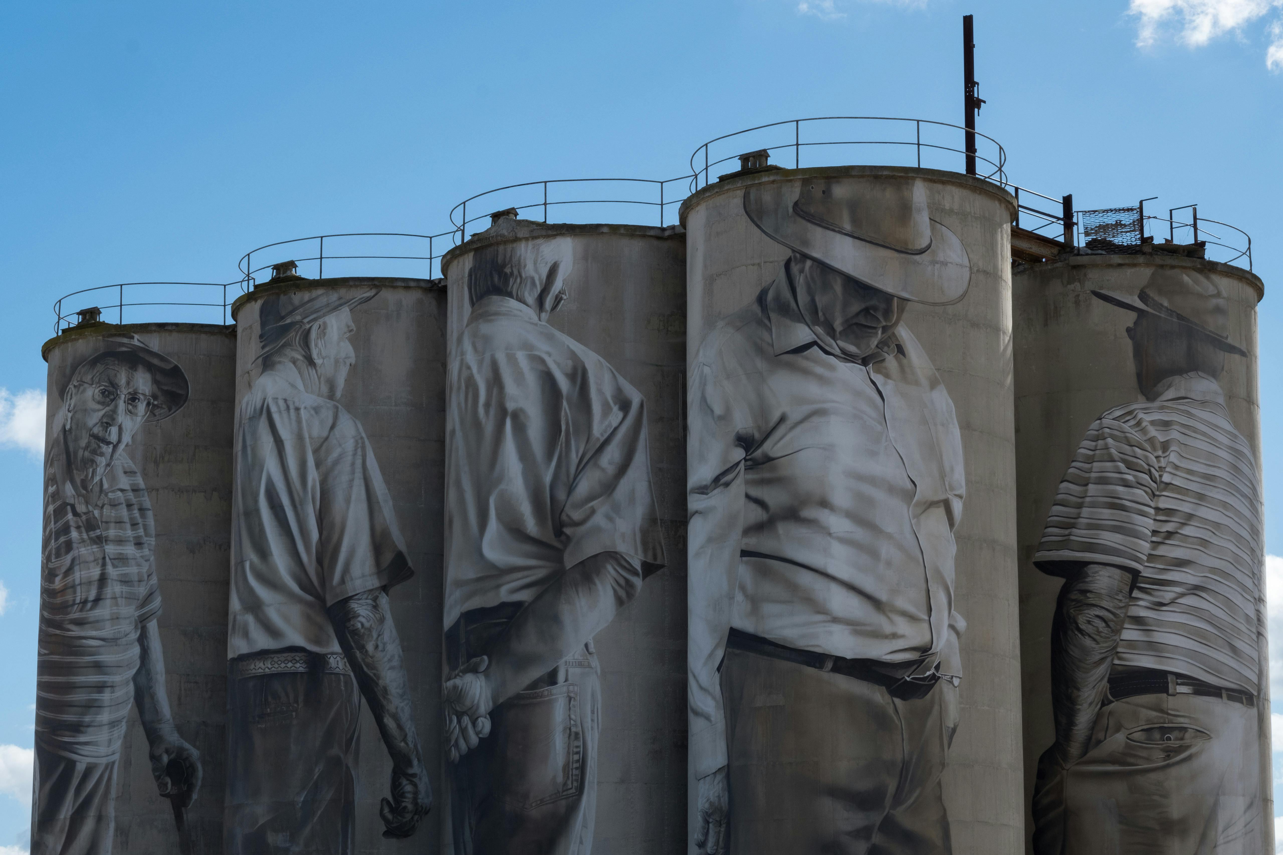 Completed Mural at Portland Cement Works Portland, NSW, Australia. May 2018 Photographs: Guido van Helten