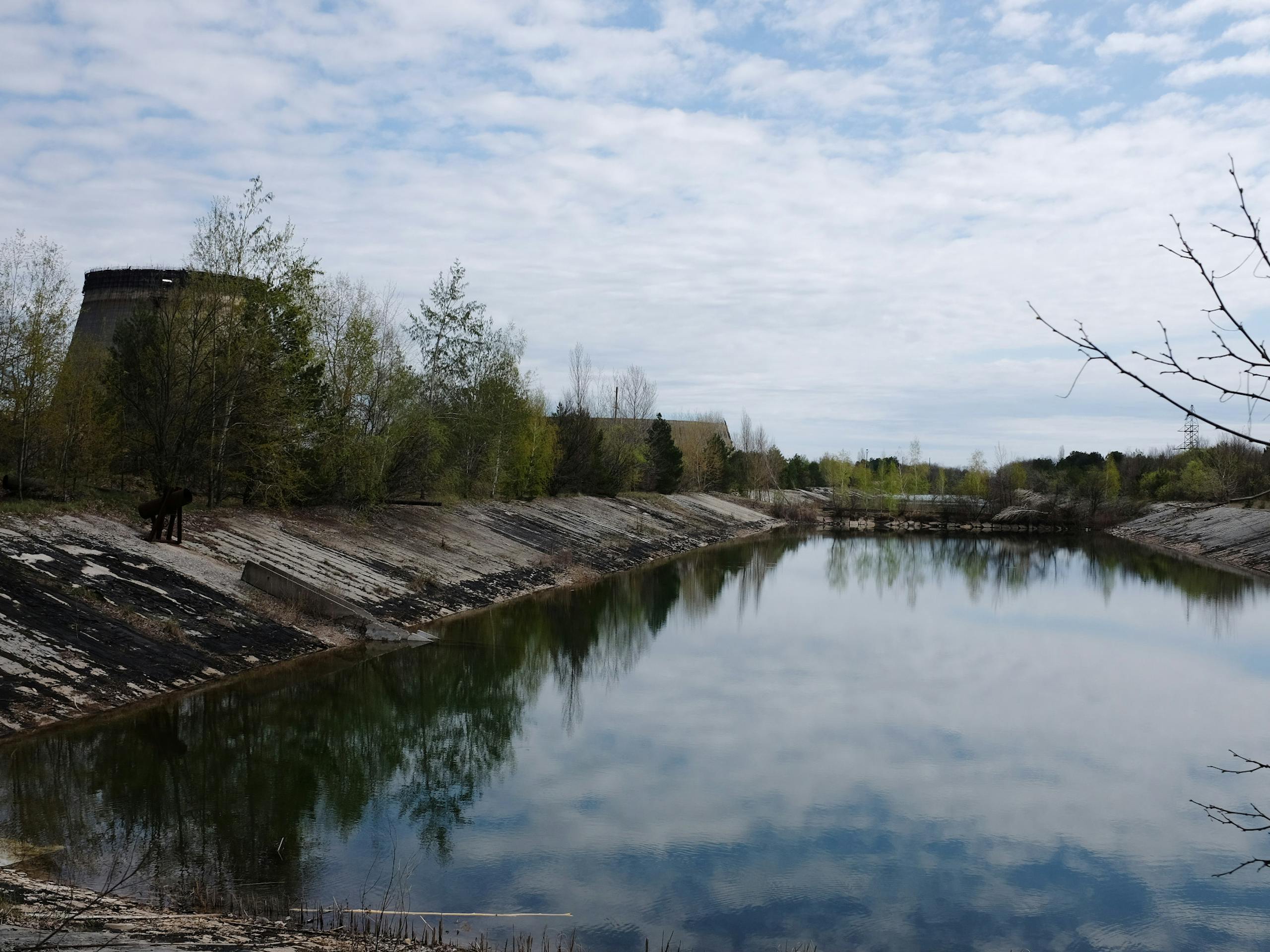 Reactor number 5 and reservoir, Chernobyl, Ukraine. April 2016 Photograph: Guido van Helten