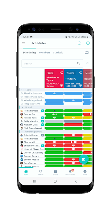 Gumb START - Scheduler