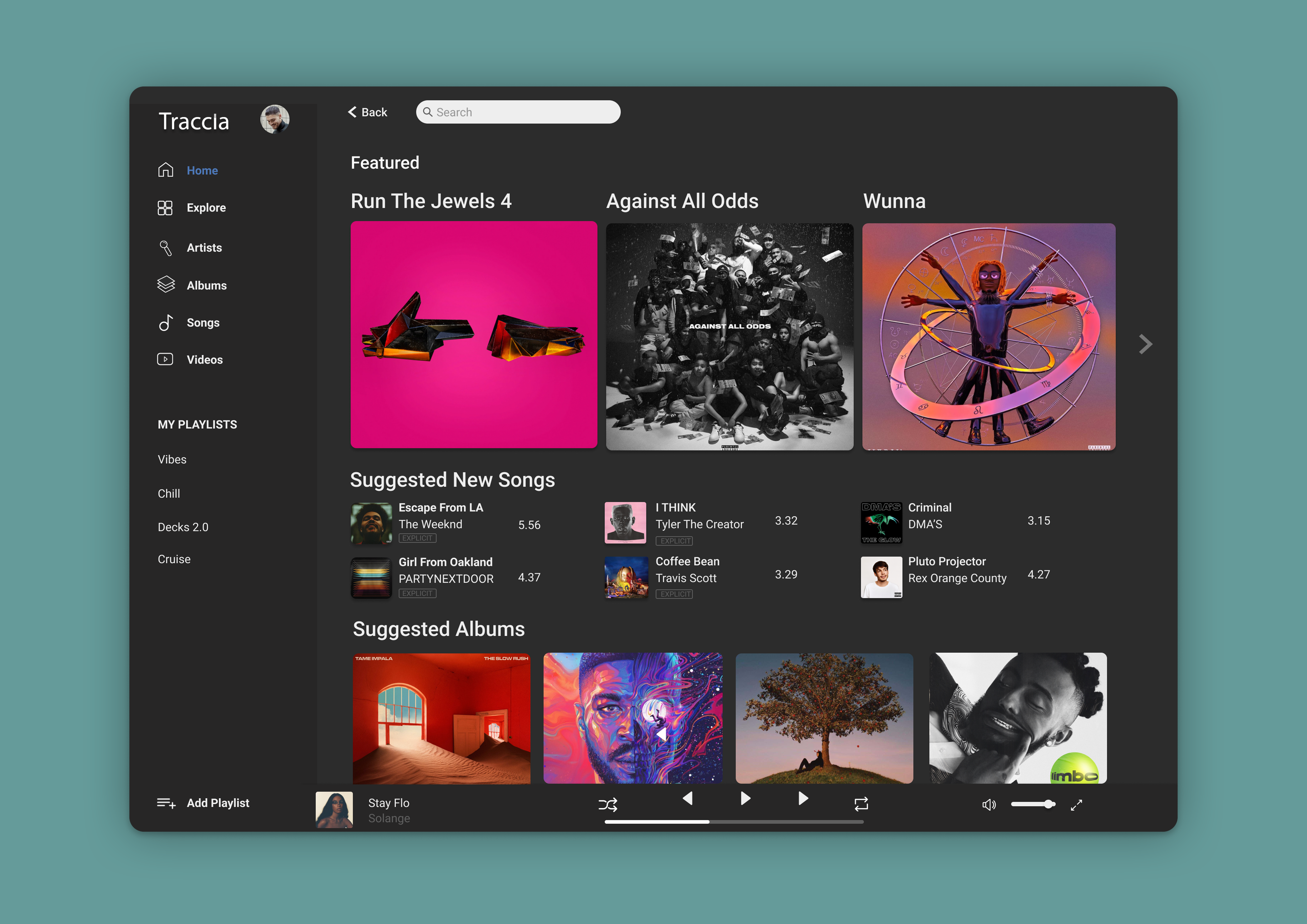 Traccia's Desktop Screen