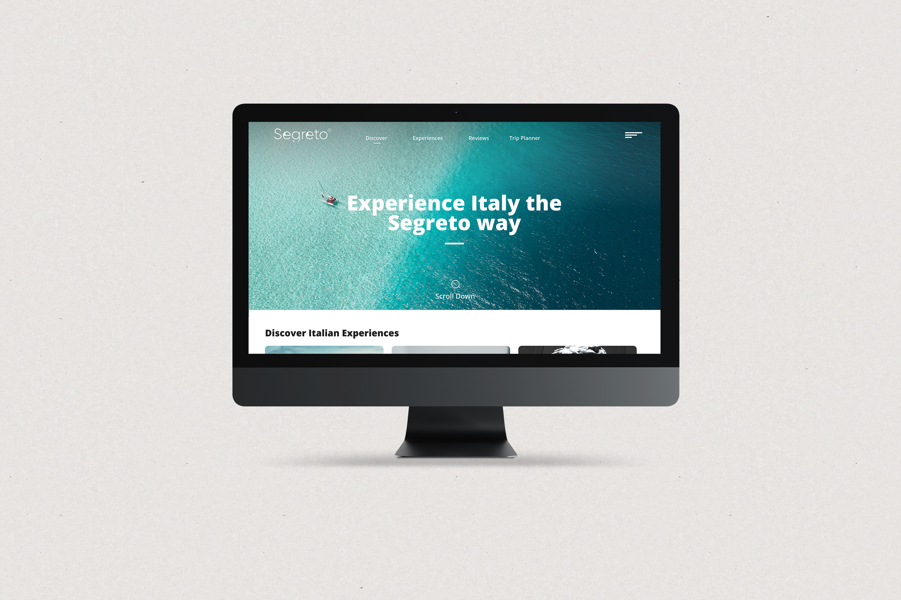 Desktop Mockup of Segreto