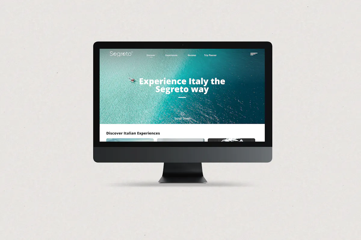 Desktop Mockup of Segreto