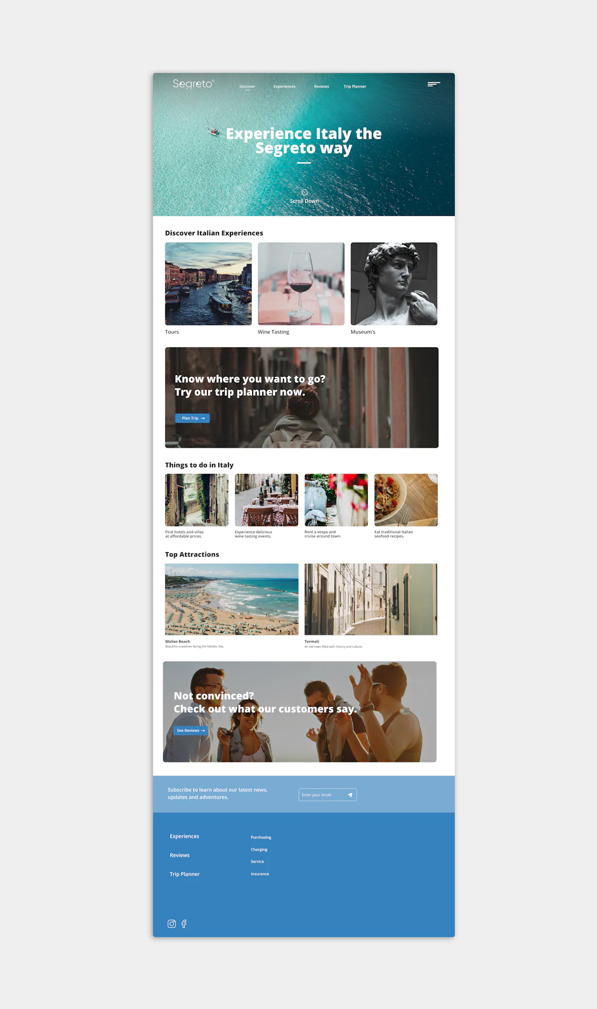 Mockups of "Segreto".