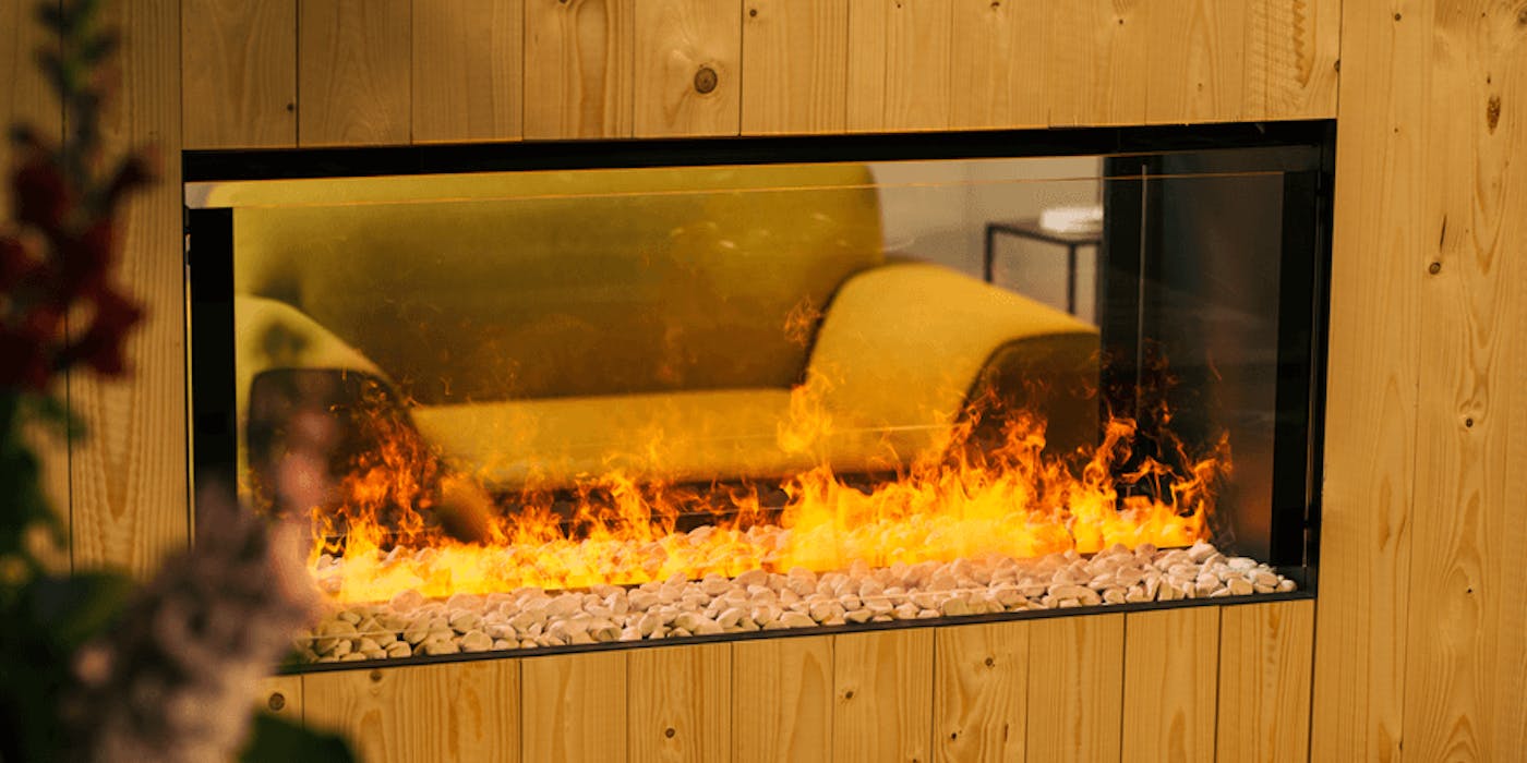 Elektrische haard als roomdivider