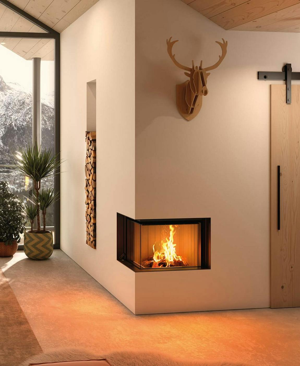 Haard geïntegreerd in uw interieur