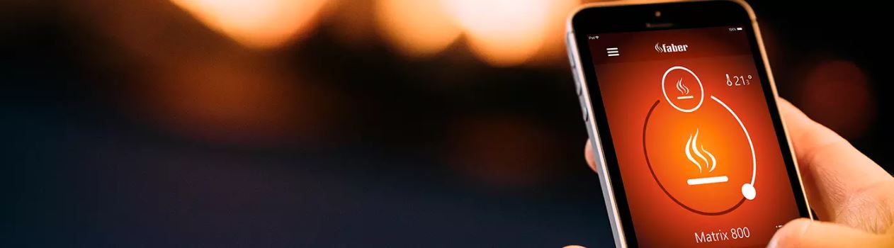 elektrische haard bedienen met een app