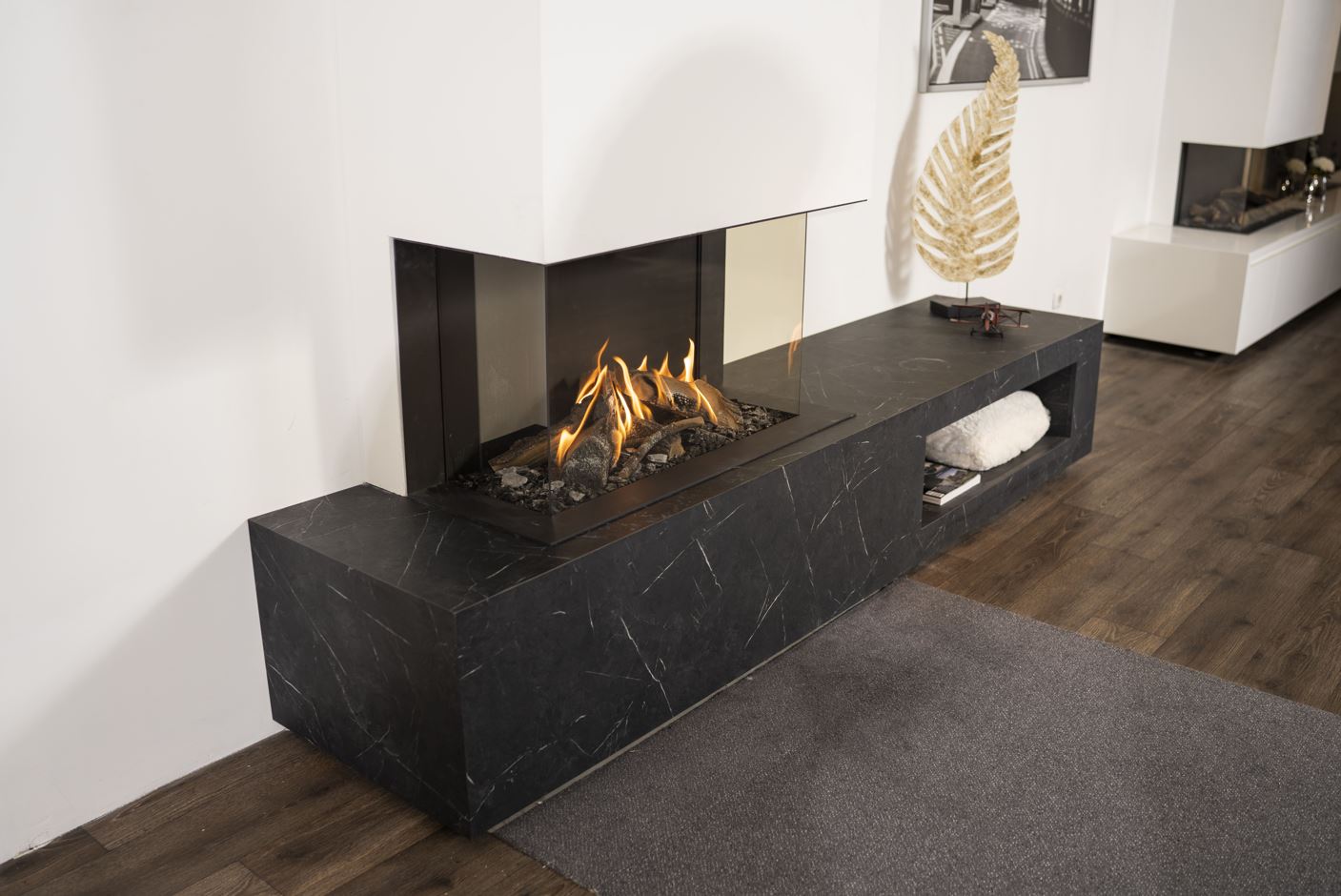 Natuursteen plateau open haard