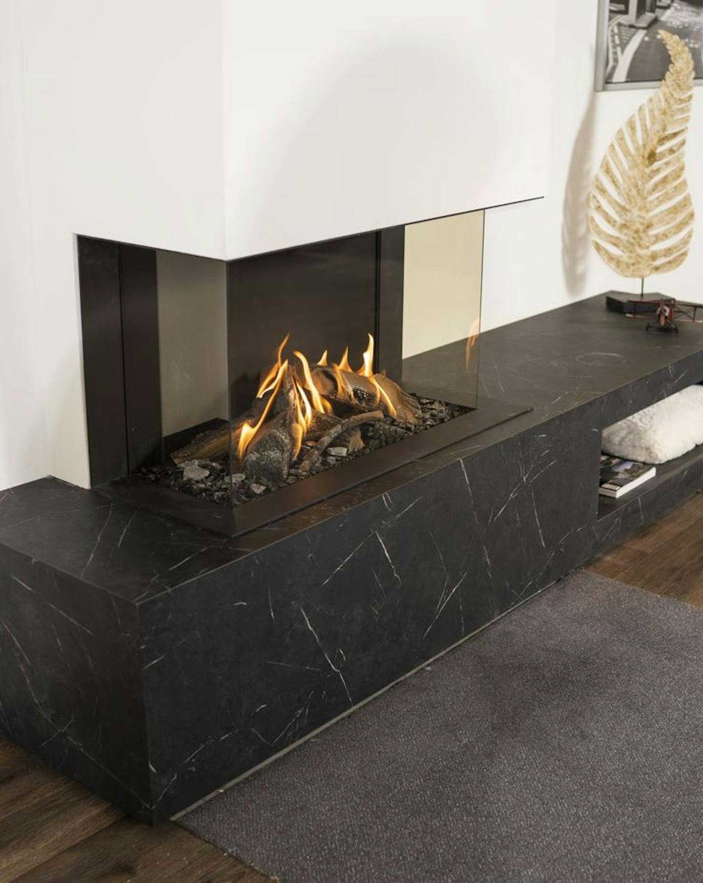 Natuursteen plateau open haard