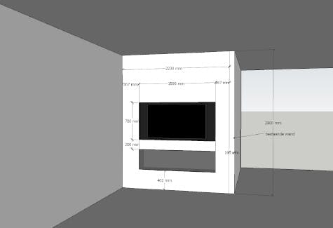 Maattekening luxe cinewall