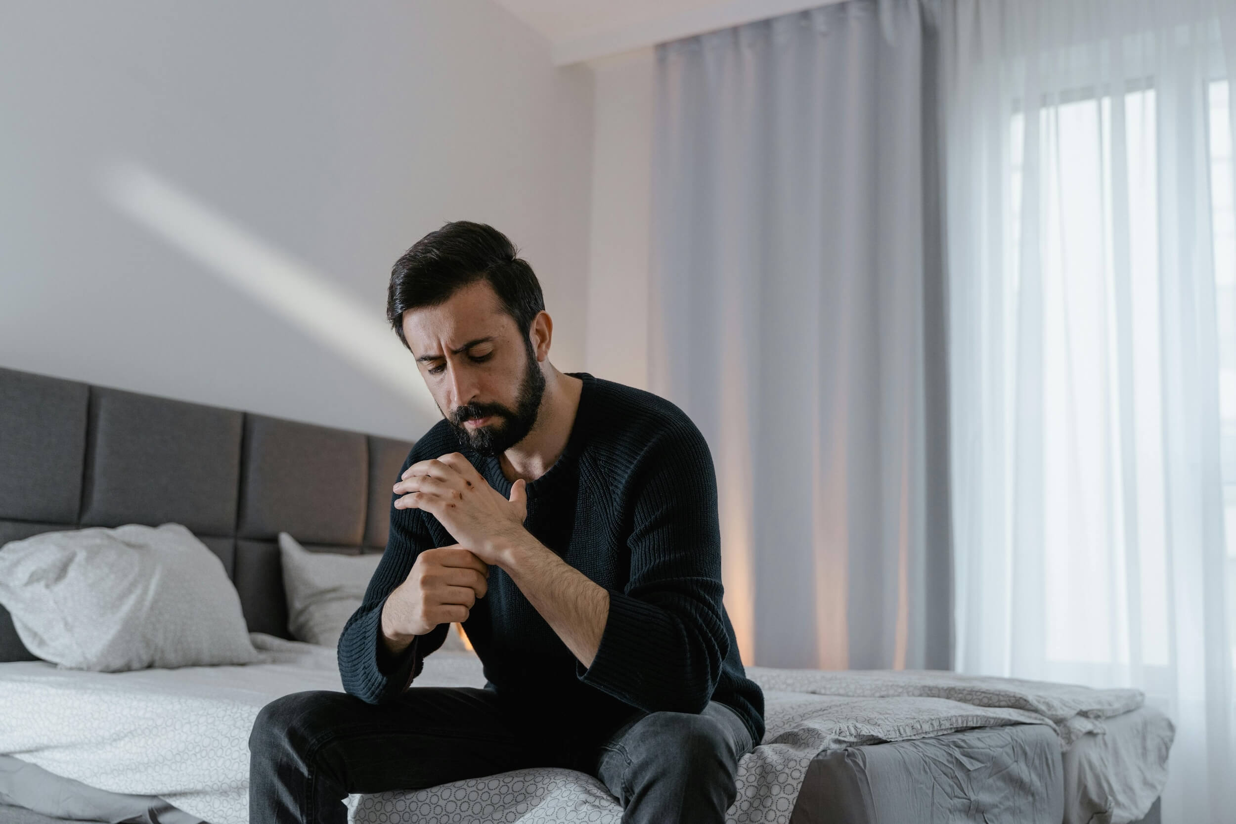 Mann mit rezidivierende depressive Störung