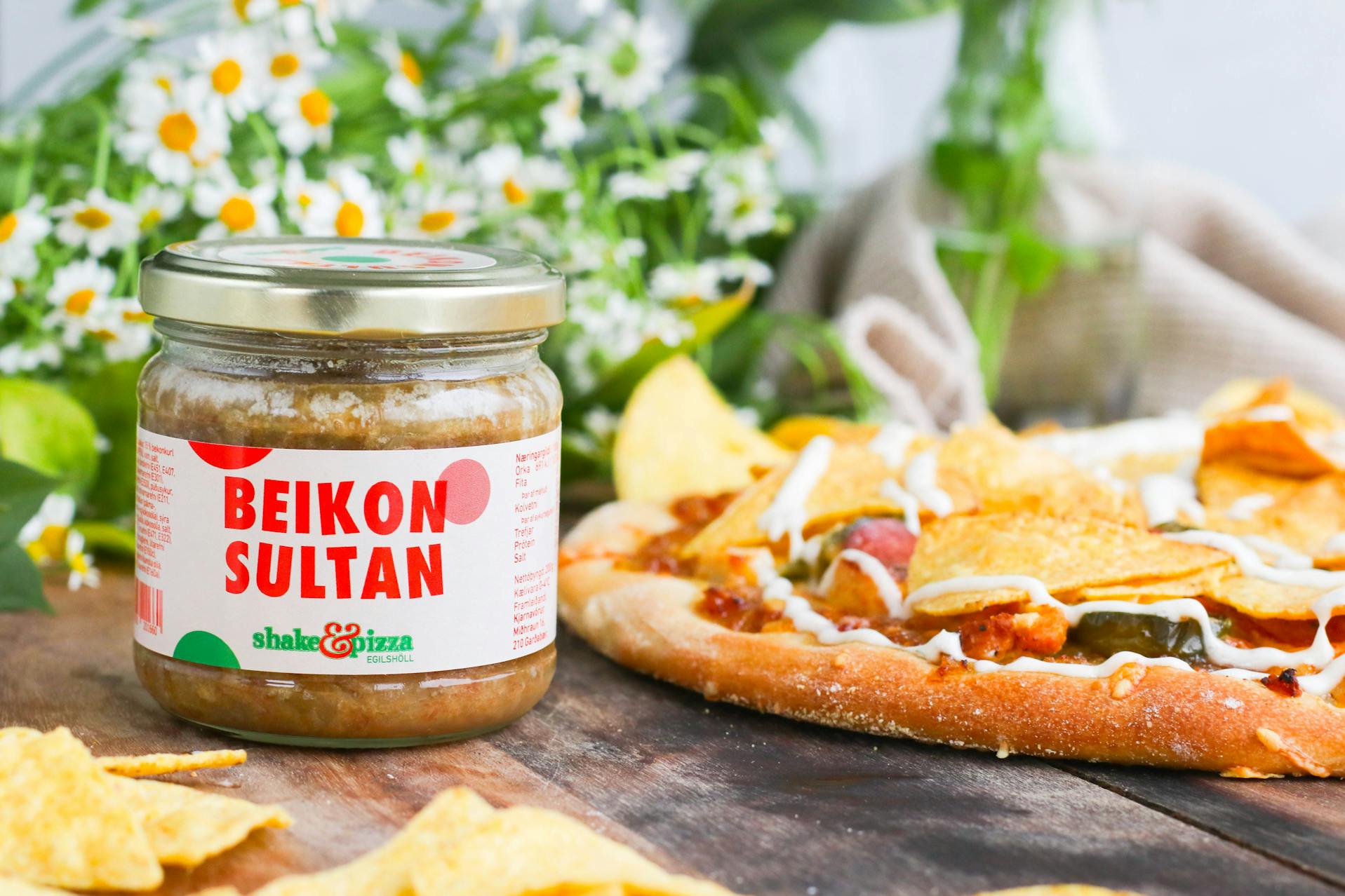 shake&pizza pizza hagkaup uppskrift beikonsulta hvítlaukssósa pizzadeig 