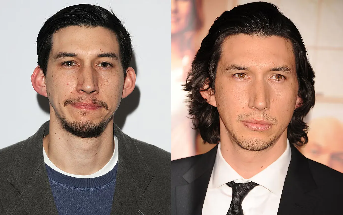 adam driver with different hair styles