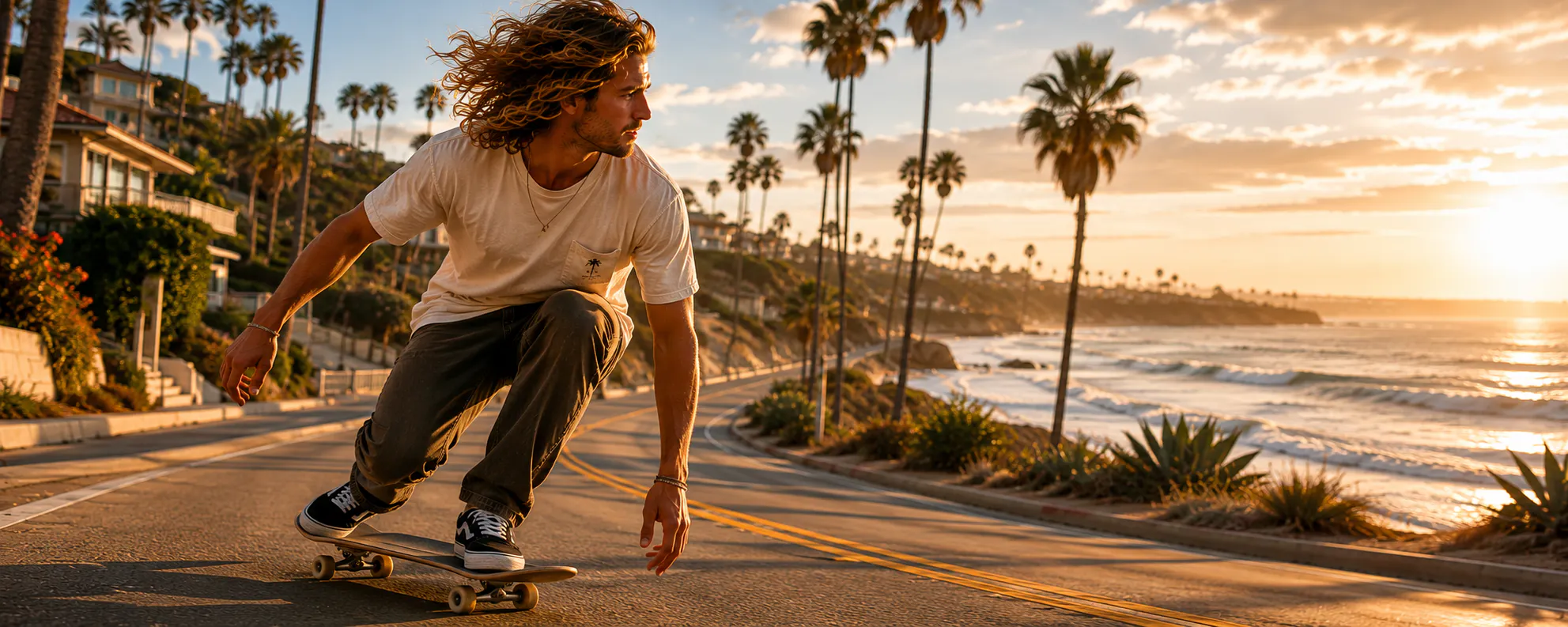 skating near the beach