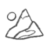 Icon of a mountain with a path ascending