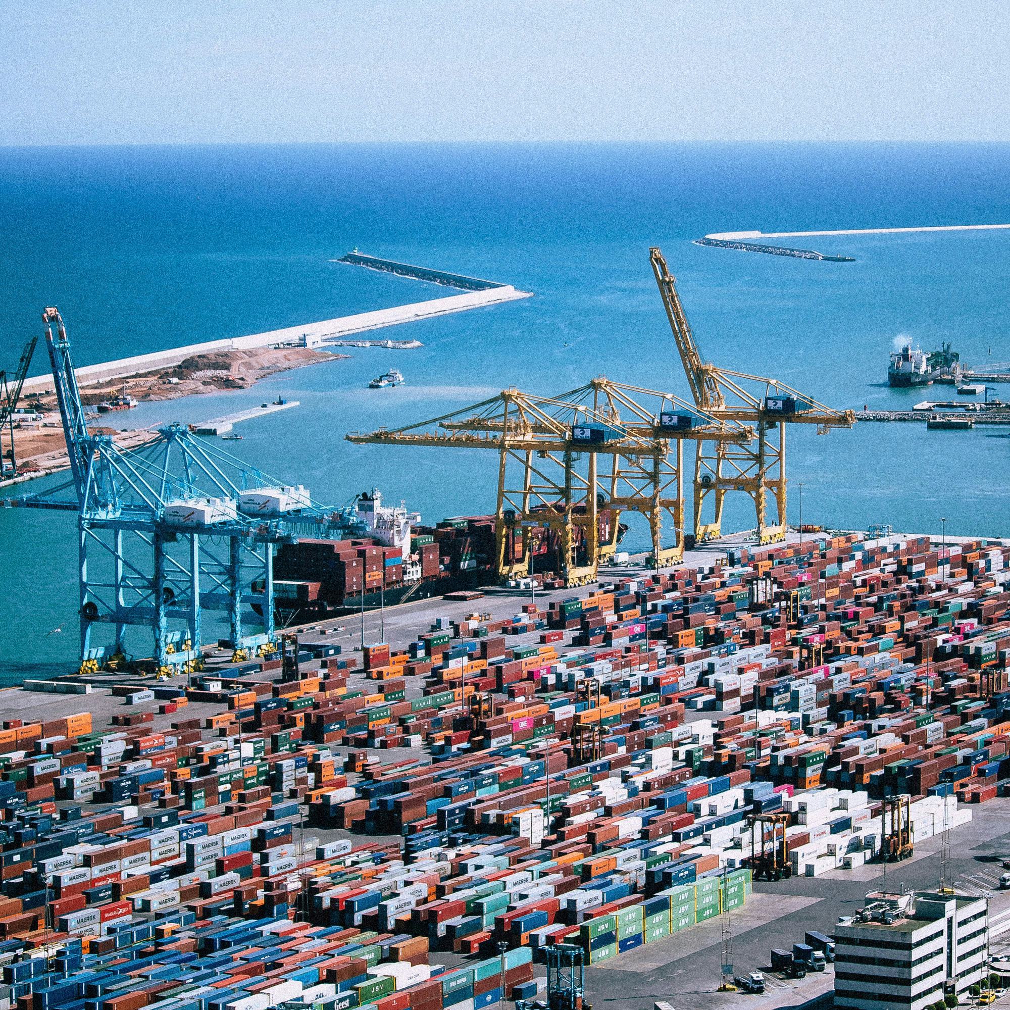 Containers in a bay