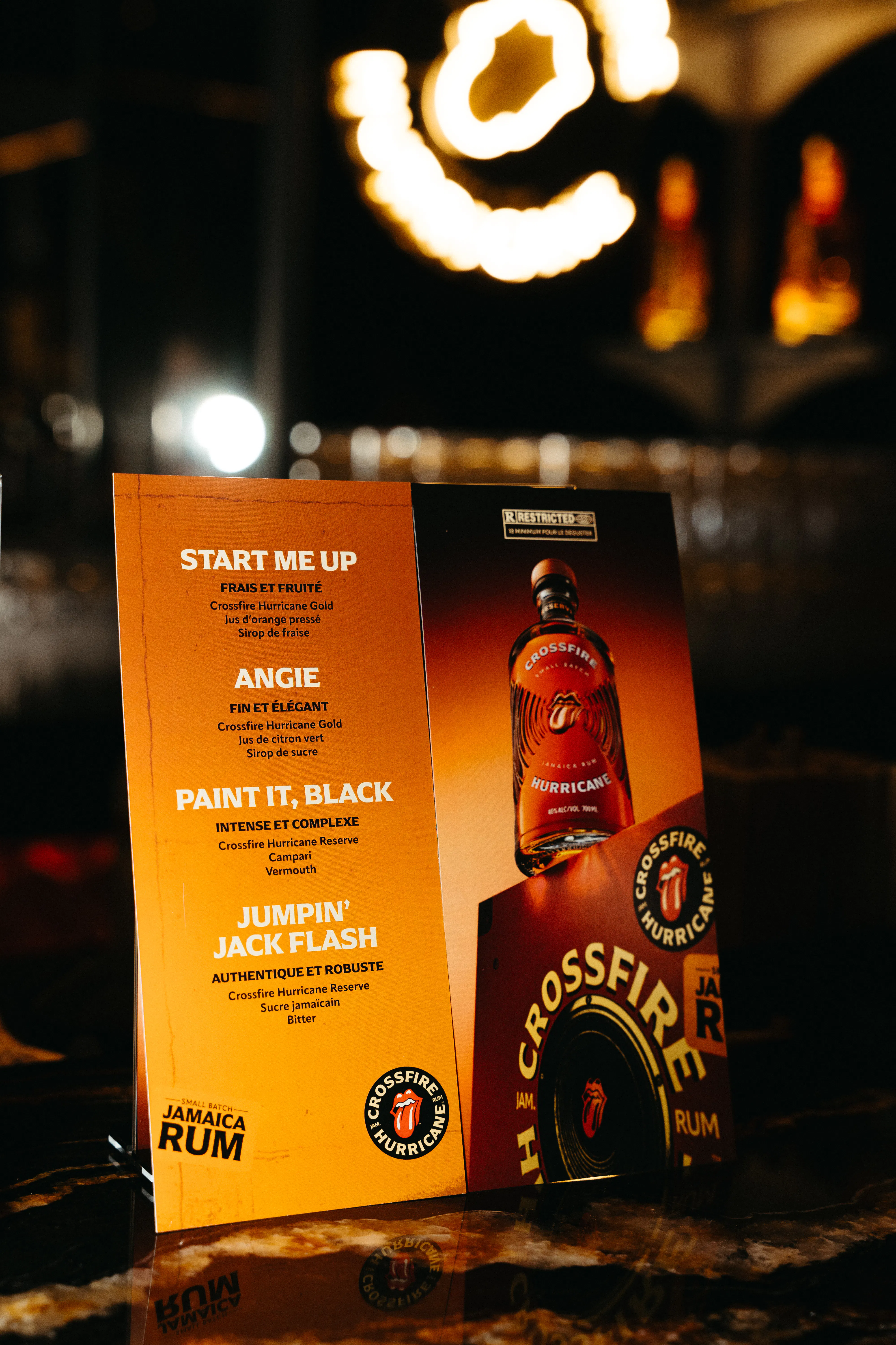 menu cocktail Crossfire Hurricane - Halloween Agency