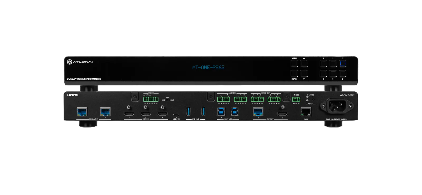 AT-OME-PS62: Omega 6×2 Presentation Switcher - Hall Research