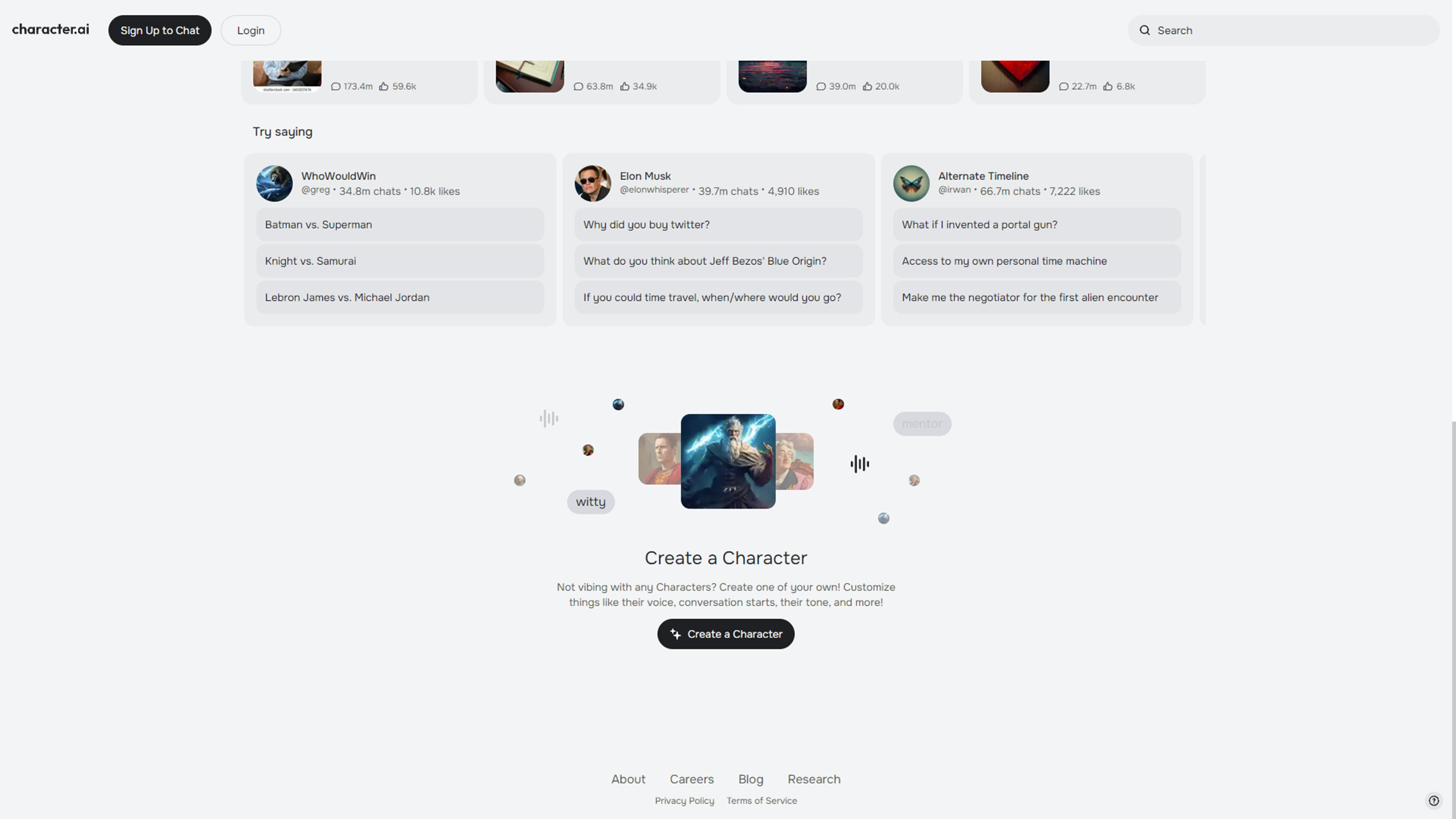 CharacterAI's character creation