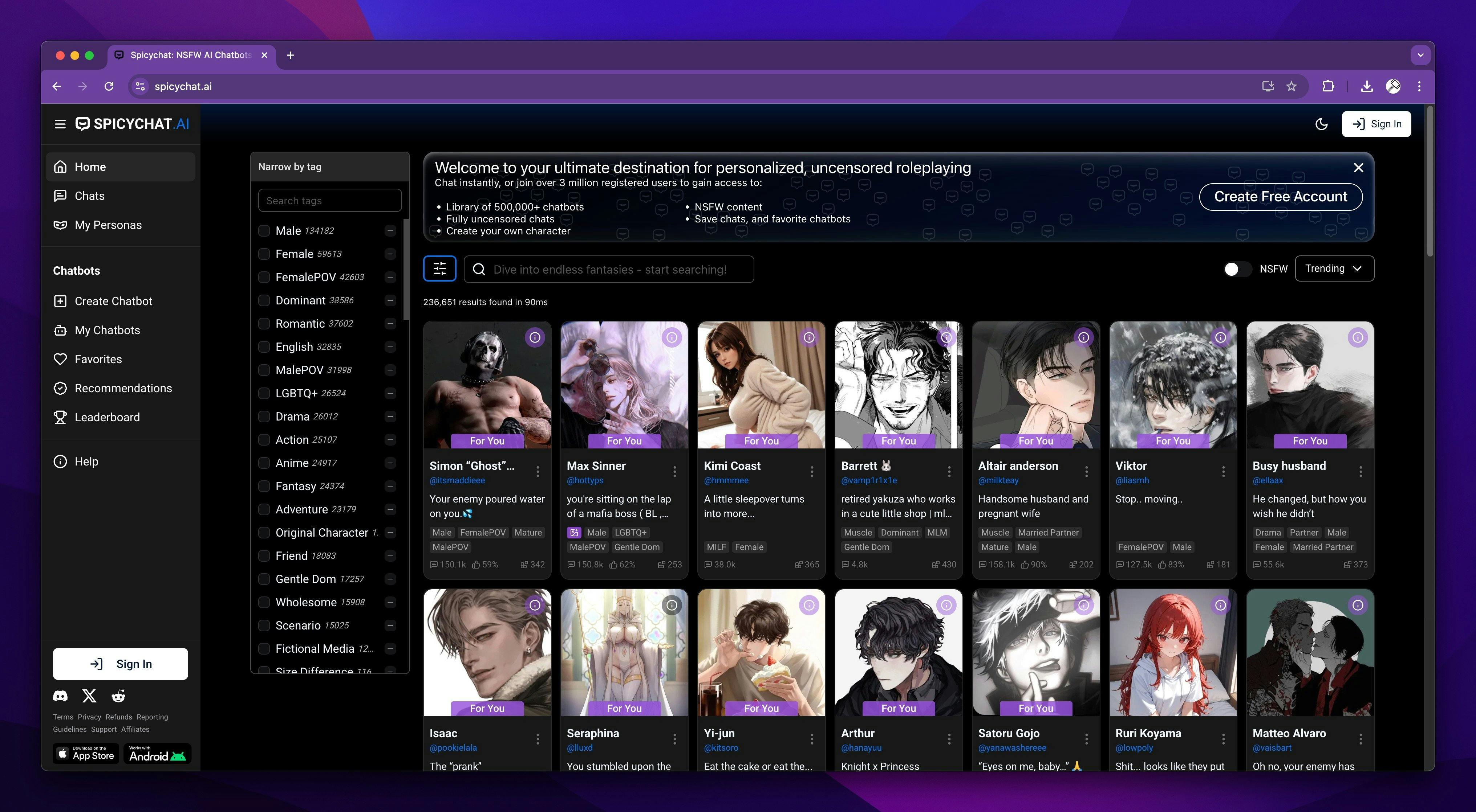 Spicychat's homepage