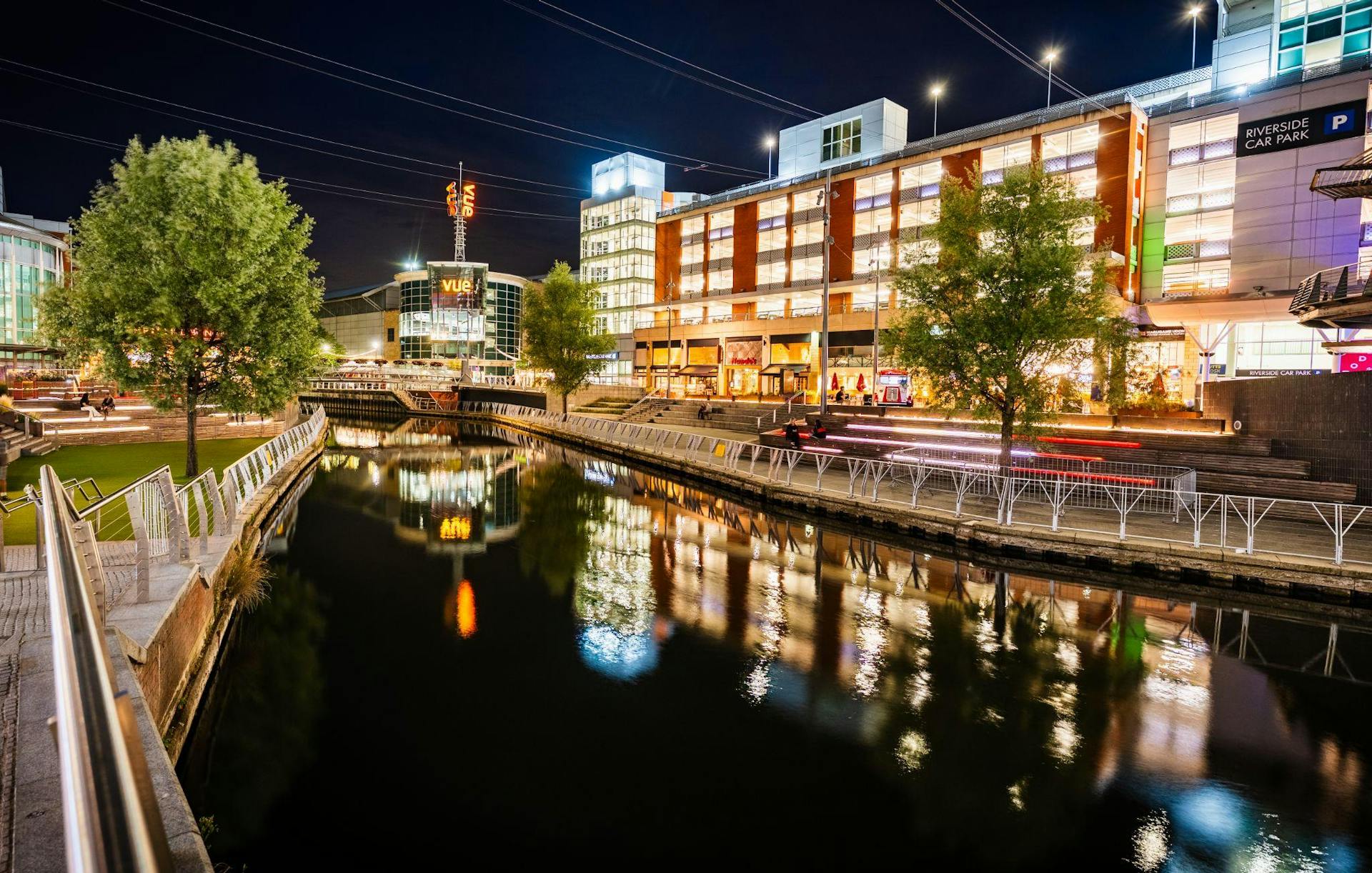 a view of the riverside at The Oracle