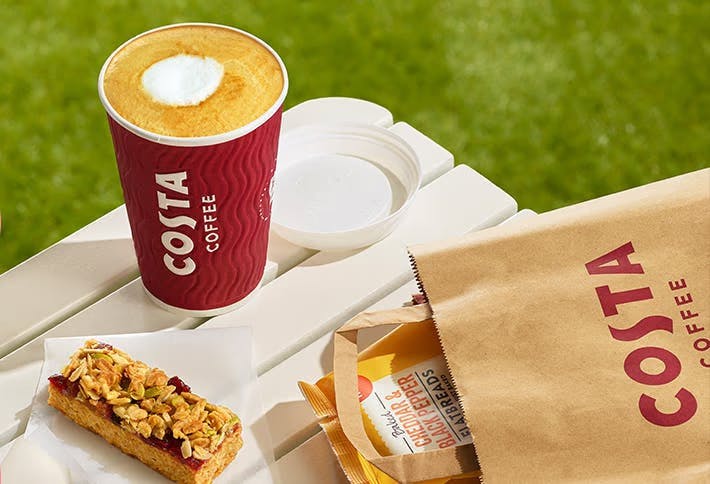 Costa coffee food in Bullring, Birmingham