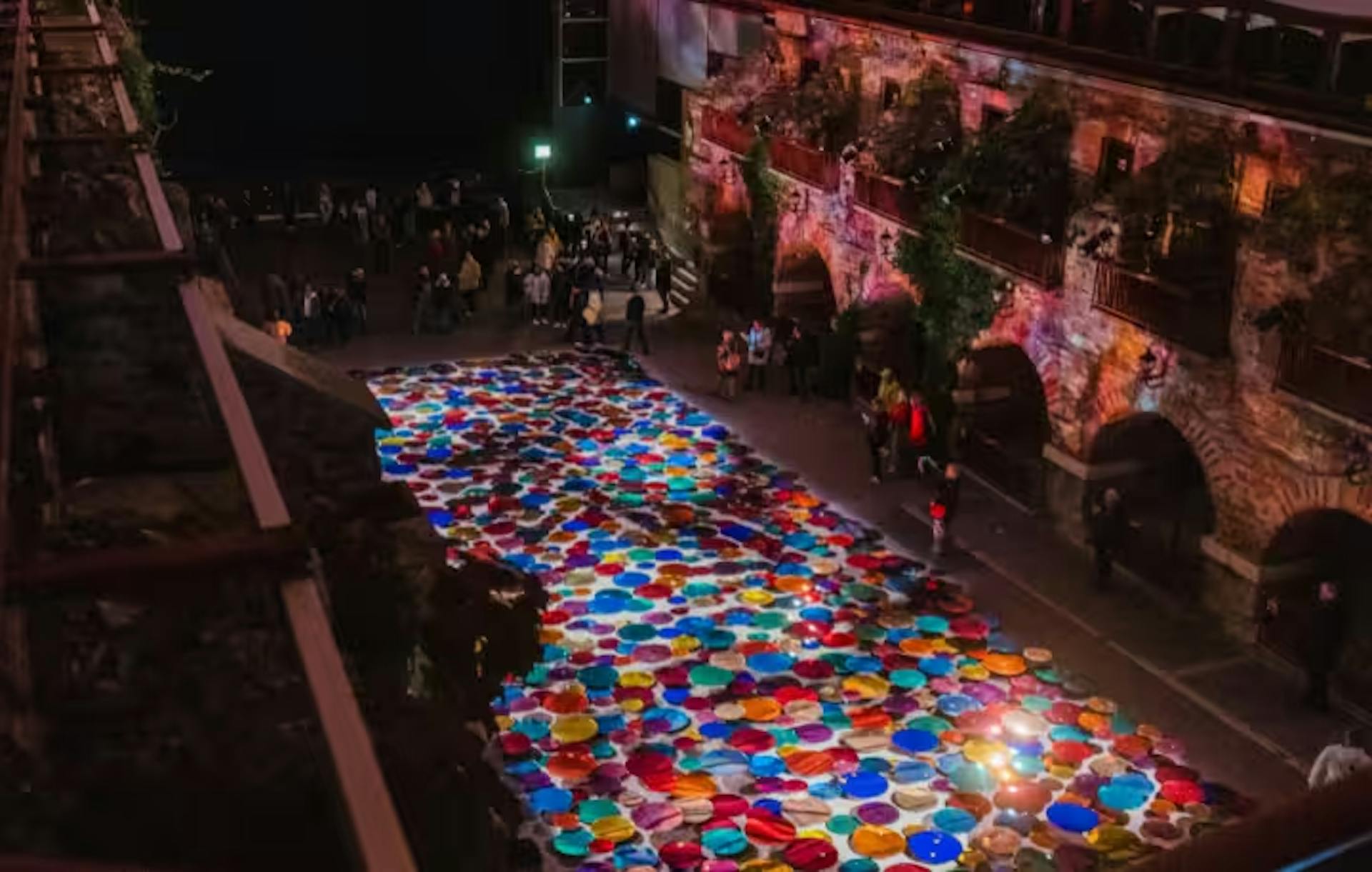 Reflective light display at Bristol Light Festival