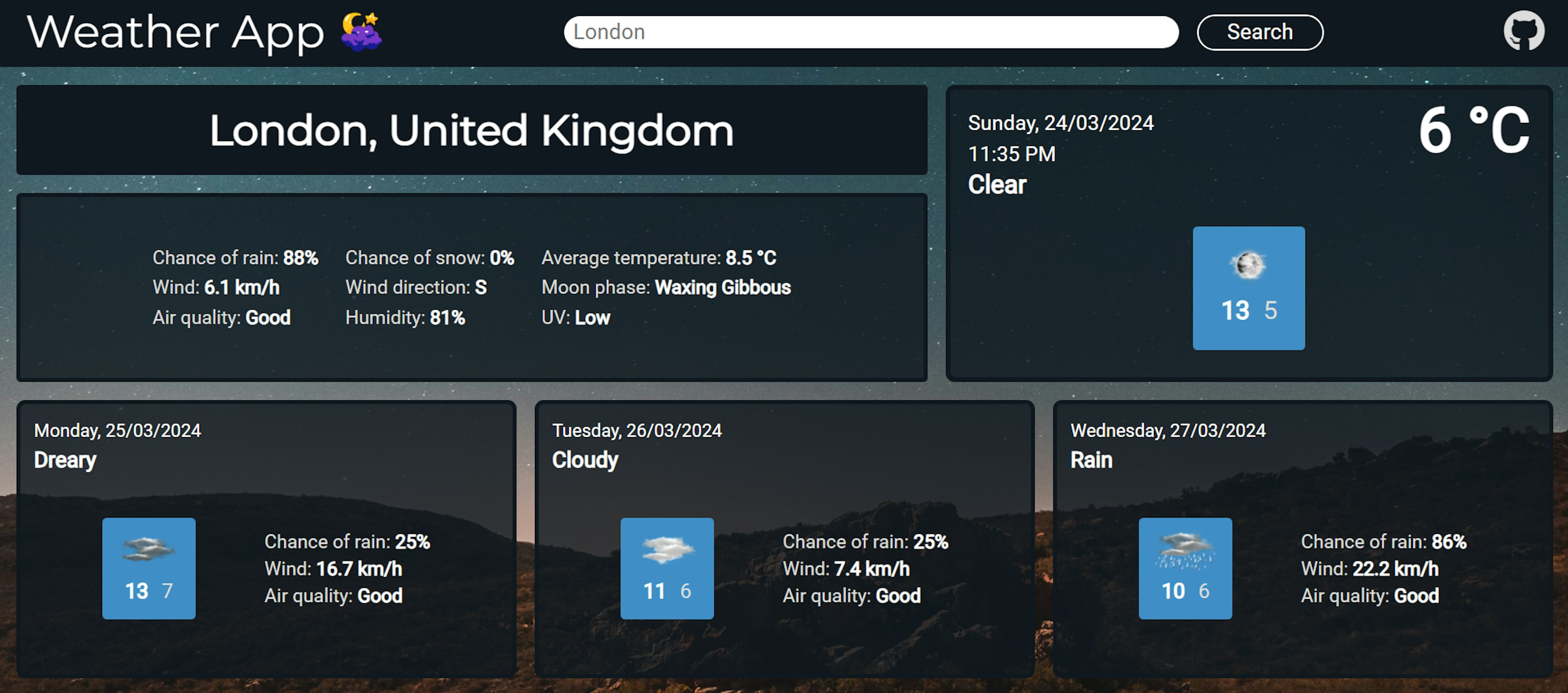 Weather App Screenshot