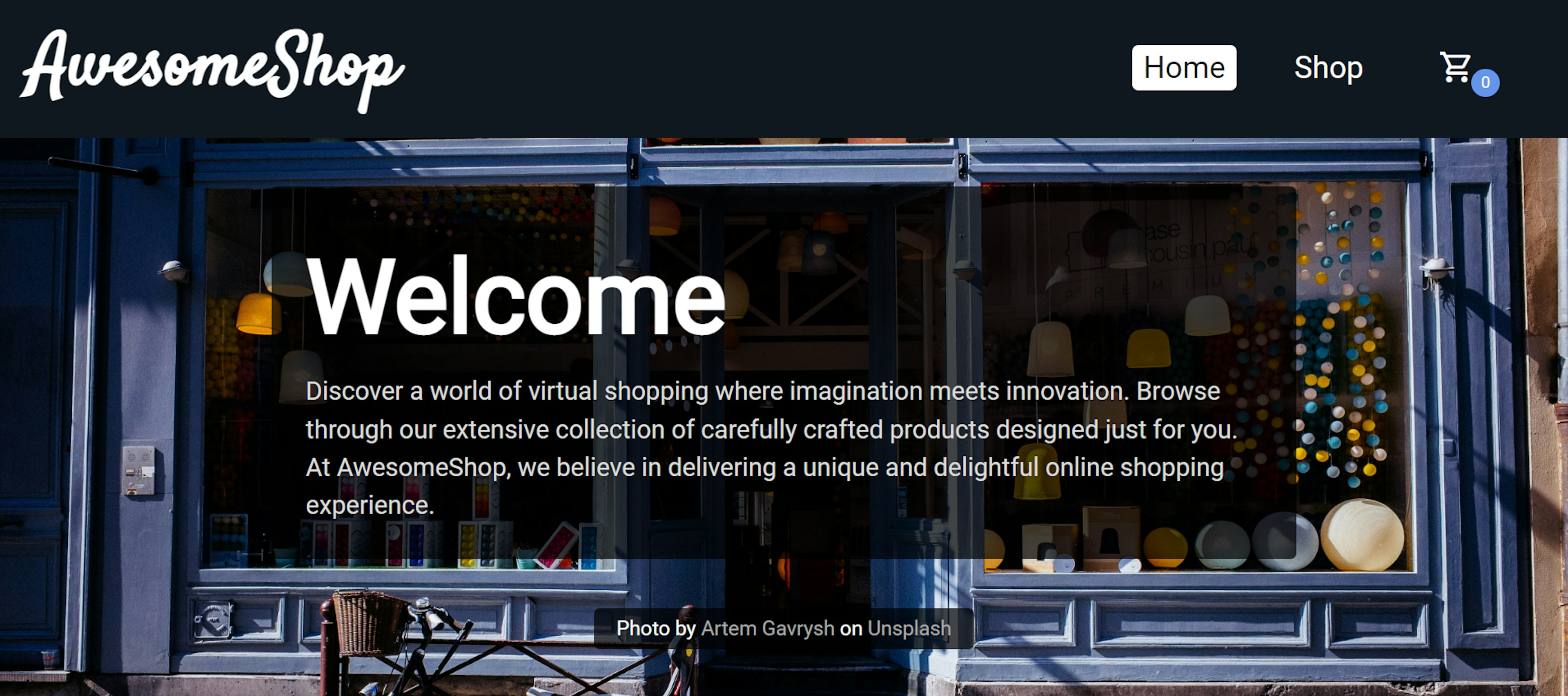 Web Shop Screenshot