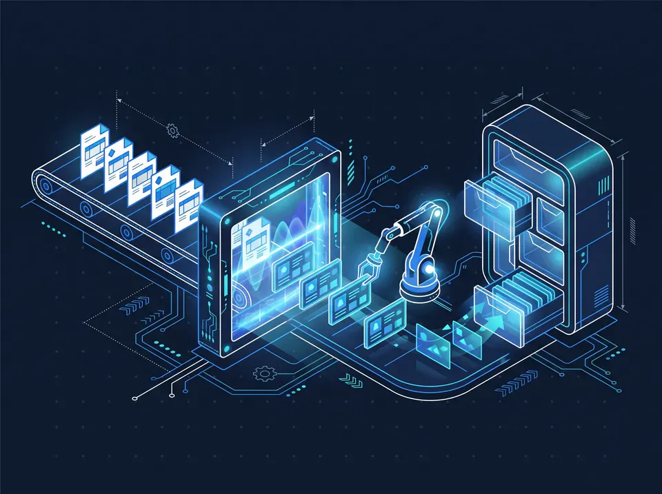 KI-gestützte Prozessautomatisierung verbindet digitale Systeme und optimiert betriebliche Arbeitsabläufe.