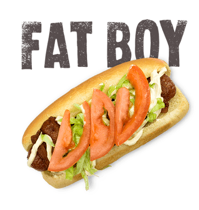 Fat Boy - Bacon wrapped all-beef dog deep fried, tomato, lettuce, mayo.