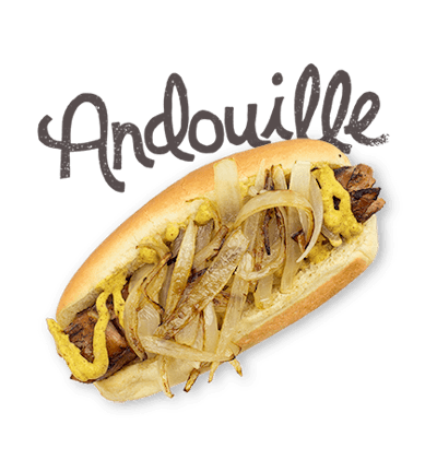 Andouille - Grilled spicy pork sausage, Cajun mustard, grilled onions.