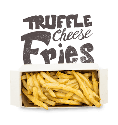 Truffle Cheese Fries - Natural cut fries with truffle cheese sauce.