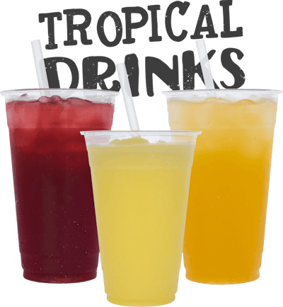 Tropical Drinks - Hibiscus Lemonade
Lilikoi-Lime Soda
Pineapple Ice