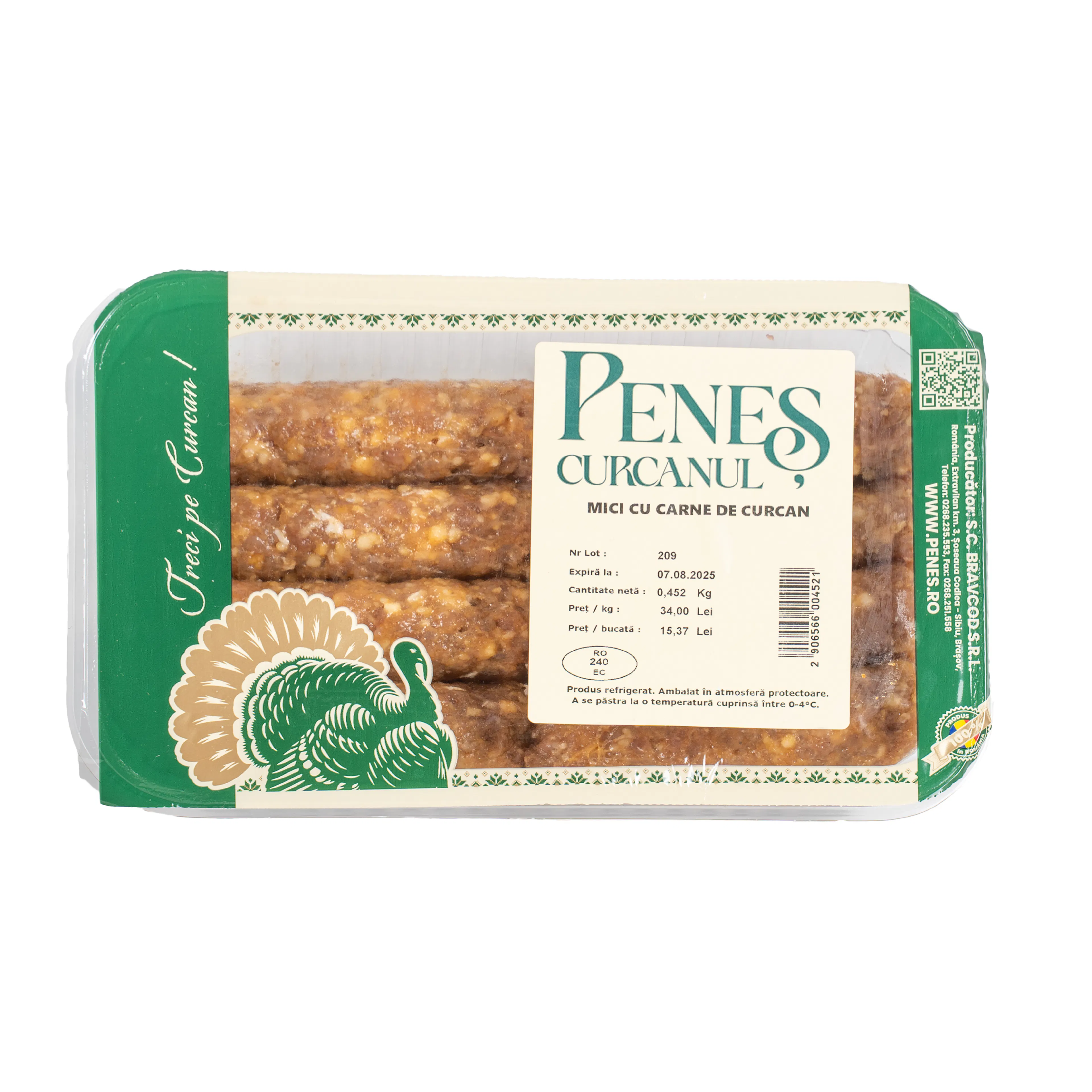 Mici cu carne de curcan, refrigerați