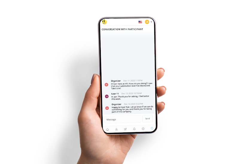 Kezében egy telefon bemutató csevegés