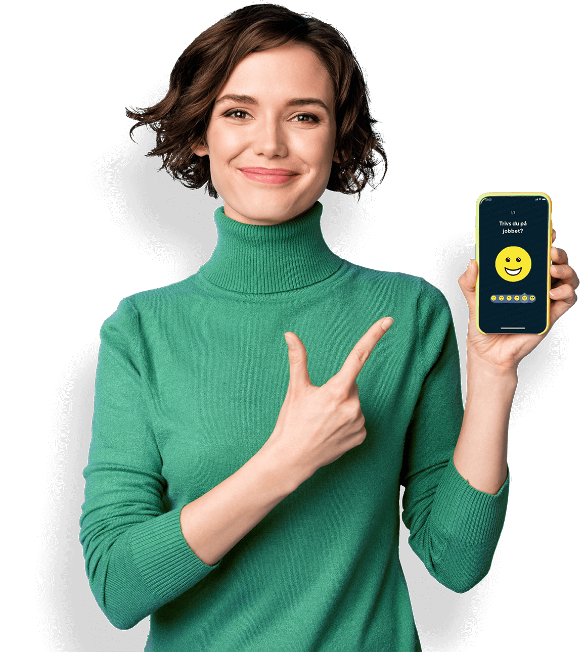 Kvinna som håller en mobil