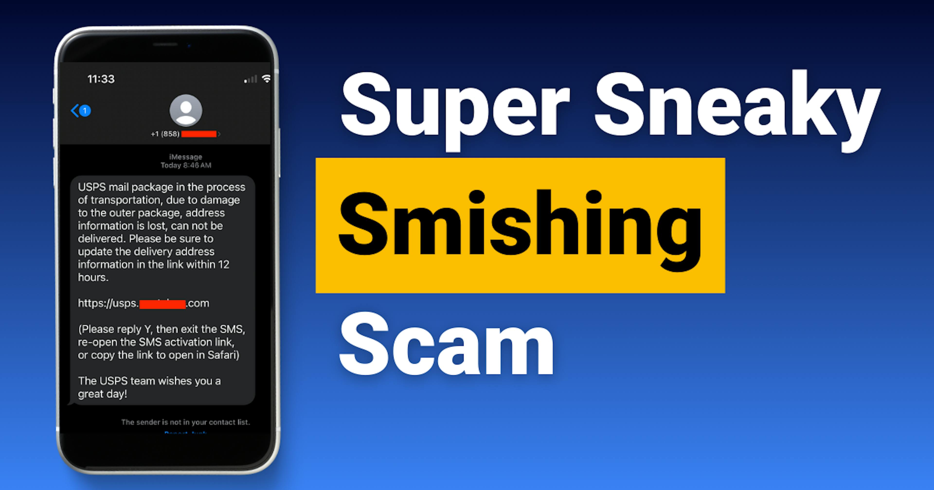 Super Sneaky Smishing Scam