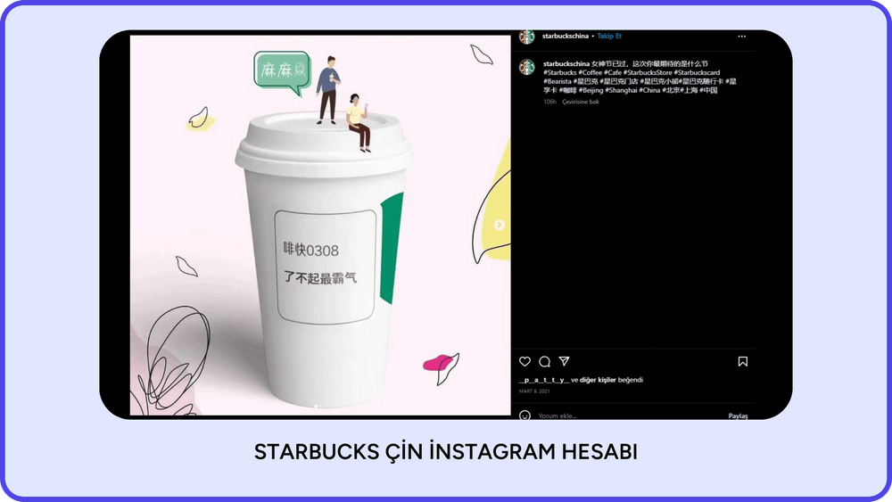 Starbucks Çin Instagram hesabı