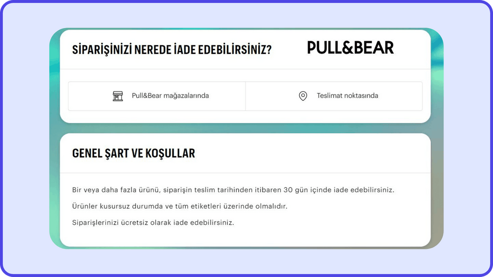 Pull&Bear Kullanım Şartları