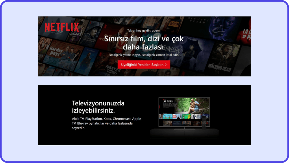 Netflix ana sayfası