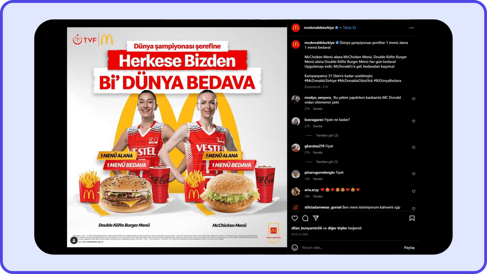McDonalds Instagram kampanyası